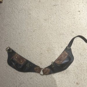 Leather belt bag fanny pack holster